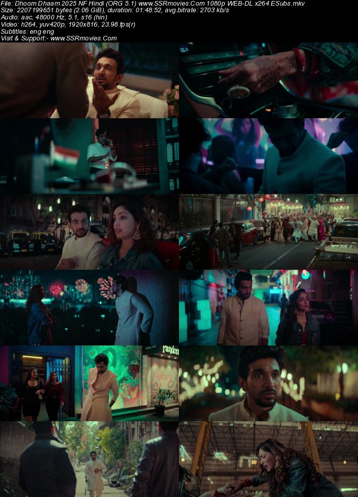 Dhoom Dhaam 2025 NF Hindi (ORG 5.1) 1080p 720p 480p WEB-DL x264 ESubs Full Movie Download