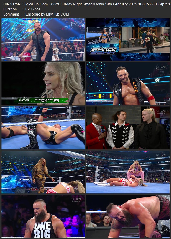 WWE Friday Night SmackDown 14th February 2025 720p 1080p WEBRip x264 4.5GB Download