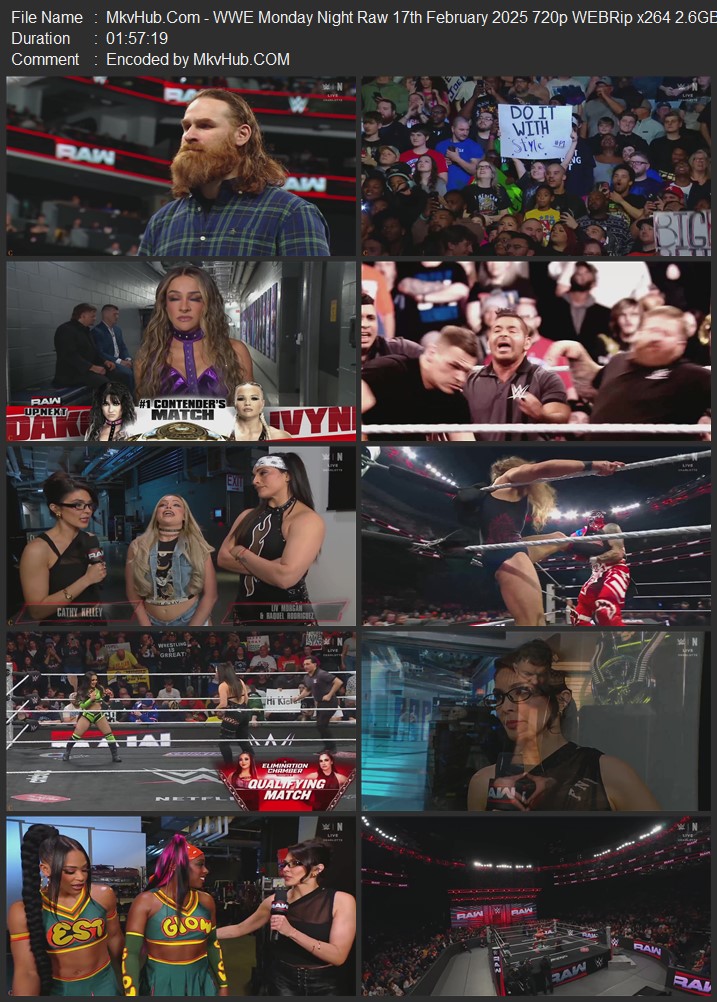 WWE Monday Night Raw 17th February 2025 720p 1080p WEBRip x264 3.8GB Download