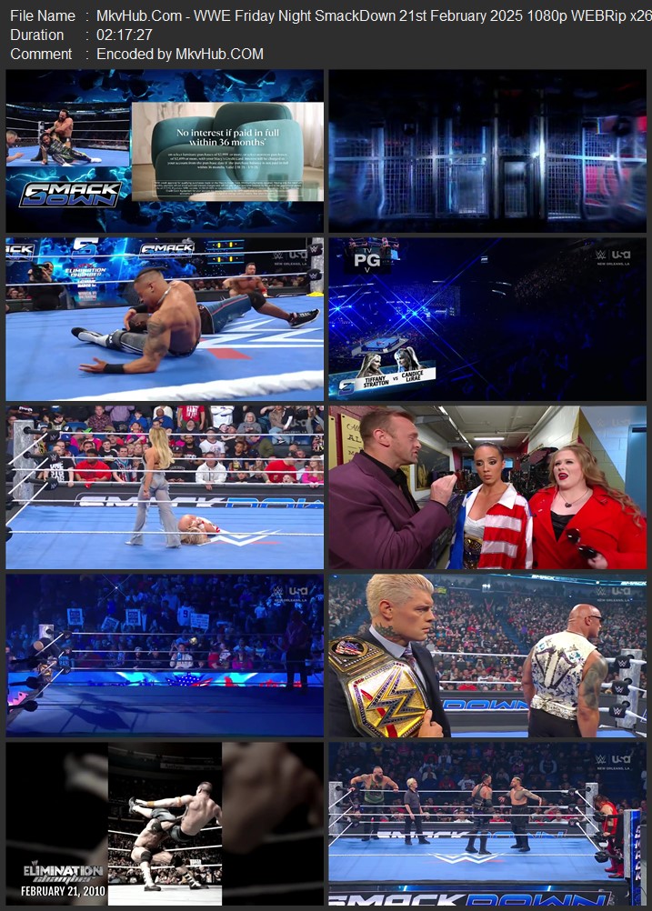 WWE Friday Night SmackDown 21st February 2025 720p 1080p WEBRip x264 5GB Download