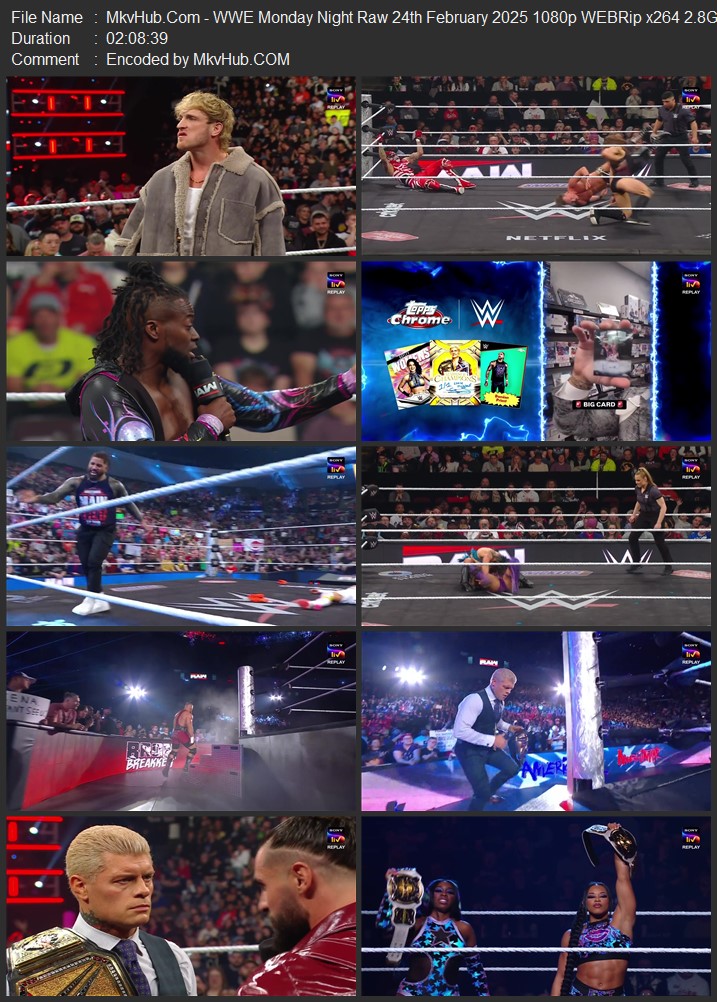 WWE Monday Night Raw 24th February 2025 720p 1080p WEBRip x264 4.2GB Download