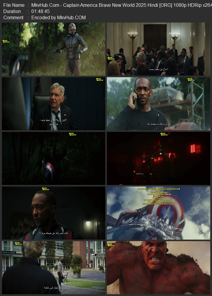 Captain America: Brave New World 2025 Hindi [ORG] 720p 1080p HDRip 3.9GB Download