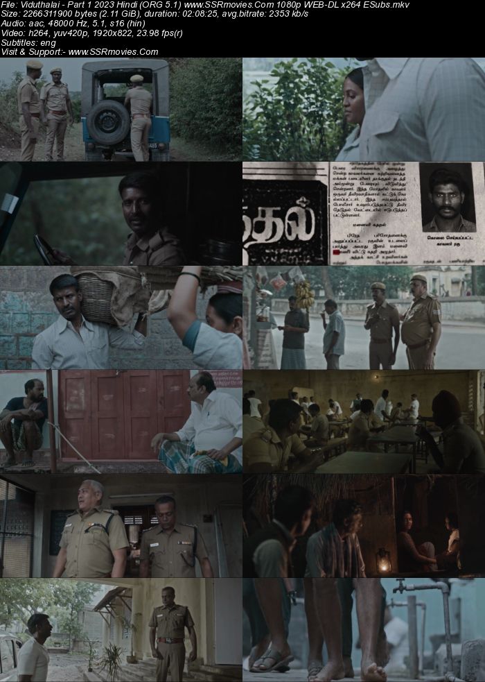 Viduthalai: Part 1 2023 Hindi (ORG 5.1) 1080p 720p 480p WEB-DL x264 ESubs Full Movie Download