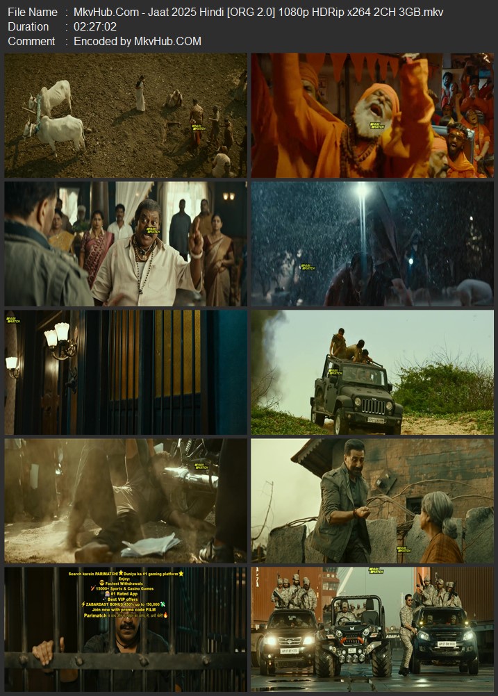 Jaat 2025 Hindi [ORG 2.0] 720p 1080p HDRip ESubs Download