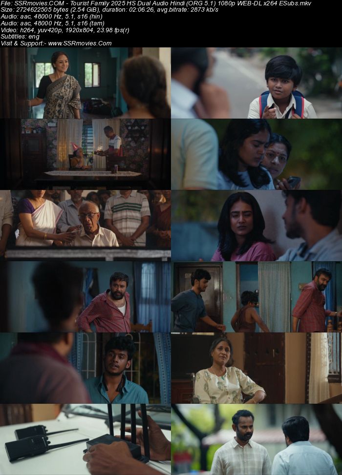 Tourist Family 2025 HS Dual Audio Hindi (ORG 5.1) True 4K 1080p 720p 480p WEB-DL x264 ESubs Full Movie Download