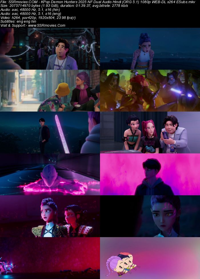 K-Pop: Demon Hunters 2025 NF Dual Audio Hindi (ORG 5.1) 1080p 720p 480p WEB-DL x264 ESubs Full Movie Download