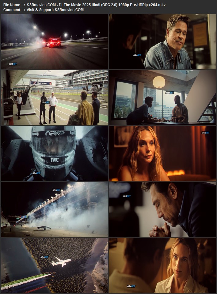 F1: The Movie 2025 Hindi (ORG 2.0) 1080p 720p 480p Pre-HDRip x264 Full Movie Download