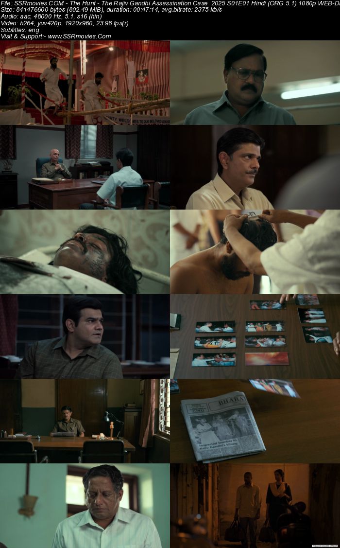 The Hunt - The Rajiv Gandhi Assassination Case 2025 S01 Complete Hindi (ORG 5.1) 1080p 720p 480p WEB-DL x264 ESubs Download