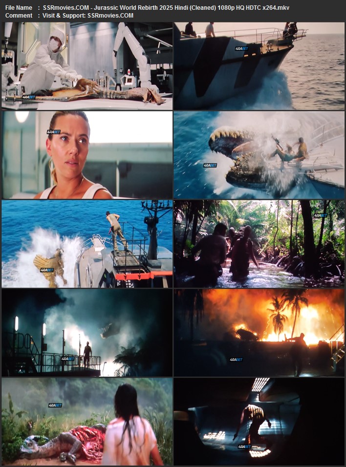Jurassic World: Rebirth 2025 Hindi (Cleaned) 1080p 720p 480p HQ HDTC x264 ESubs Full Movie Download