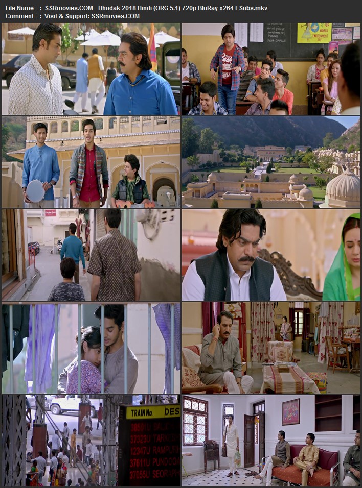 Dhadak 2018 Hindi (ORG 5.1) 1080p 720p 480p BluRay x264 ESubs Full Movie Download