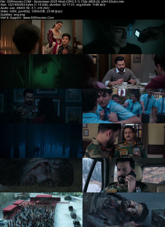 Sarzameen 2025 HS Hindi (ORG 5.1) True 4K 1080p 720p 480p WEB-DL x264 ESubs