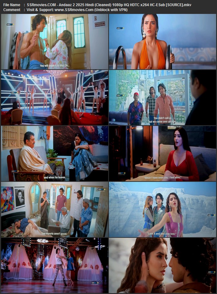 Andaaz 2 2025 Hindi (Cleaned) 1080p 720p 480p HQ HDTC x264 ESubs