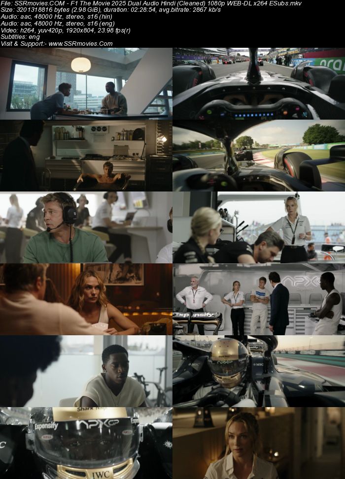 F1: The Movie 2025 Dual Audio Hindi (Cleaned) 1080p 720p 480p WEB-DL x264 ESubs