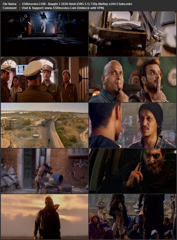 Baaghi 3 2020 Hindi 1080p 720p 480p BluRay x264 ESubs