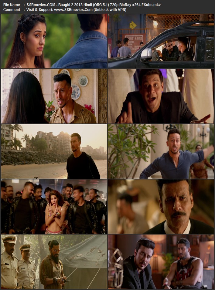 Baaghi 2 2018 Hindi (ORG 5.1) 1080p 720p 480p BluRay x264 ESubs