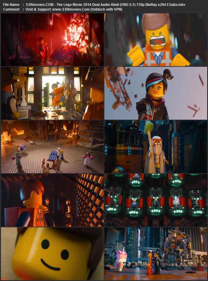 The Lego Movie 2014 Dual Audio Hindi (ORG 5.1) 1080p 720p 480p BluRay x264 ESubs
