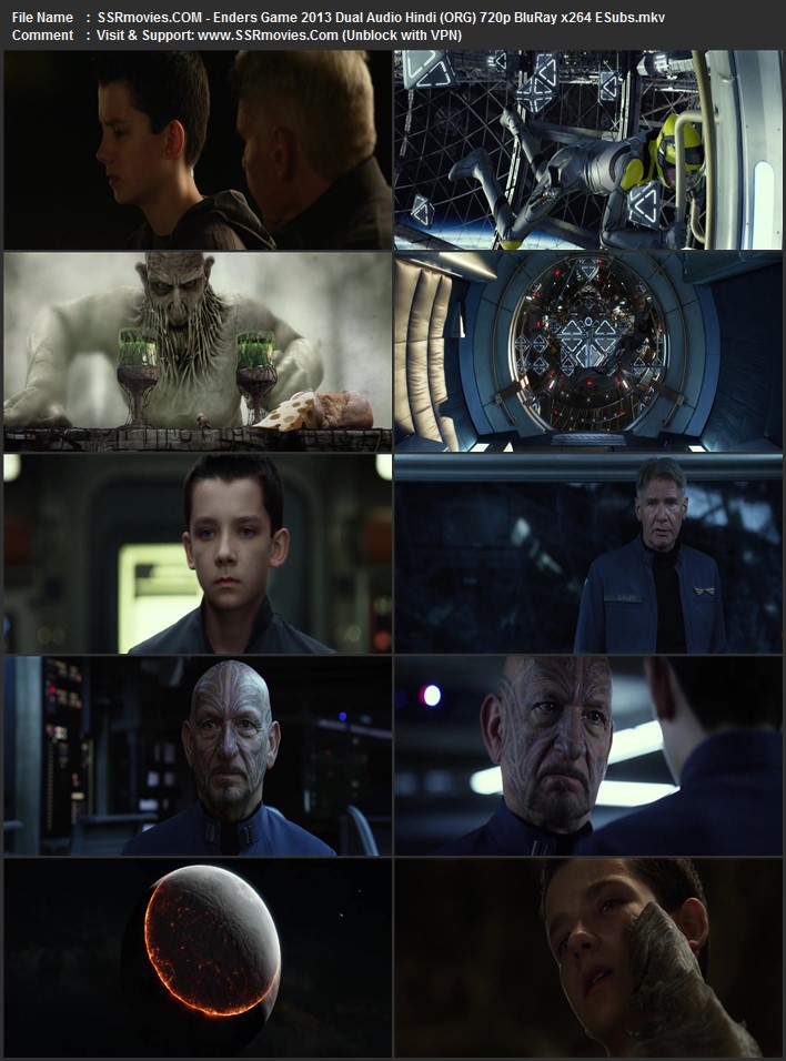 Ender's Game 2013 Dual Audio Hindi (ORG) 1080p 720p 480p BluRay x264 ESubs