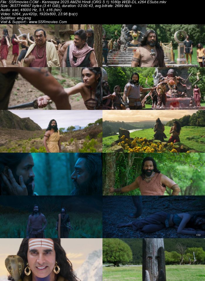 Kannappa 2025 AMZN Hindi (ORG 5.1) 1080p 720p 480p WEB-DL x264 ESubs