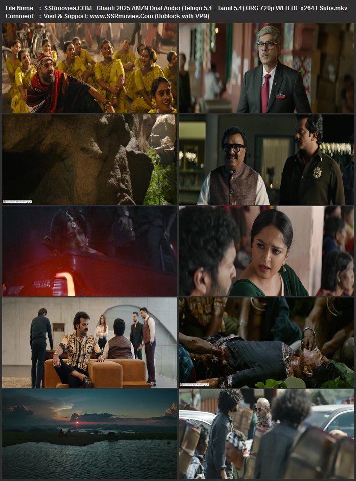 Ghaati 2025 Dual Audio (Telugu 5.1 - Tamil 5.1) ORG 1080p 720p 480p WEB-DL x264 ESubs Ghaati 2025 Dual Audio (Telugu 5.1 - Tamil 5.1) ORG 1080p 720p 480p WEB-DL x264 ESubs