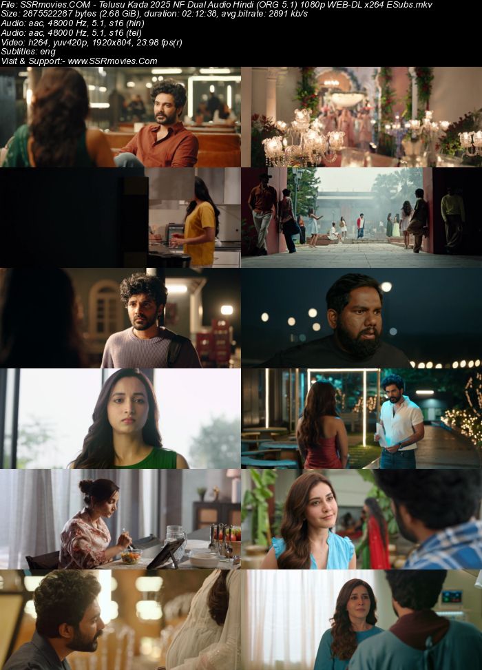 Telusu Kada 2025 NF Dual Audio Hindi (ORG 5.1) 4K 1080p 720p 480p WEB-DL x264 ESubs Telusu Kada 2025 NF Dual Audio Hindi (ORG 5.1) 4K 1080p 720p 480p WEB-DL x264 ESubs