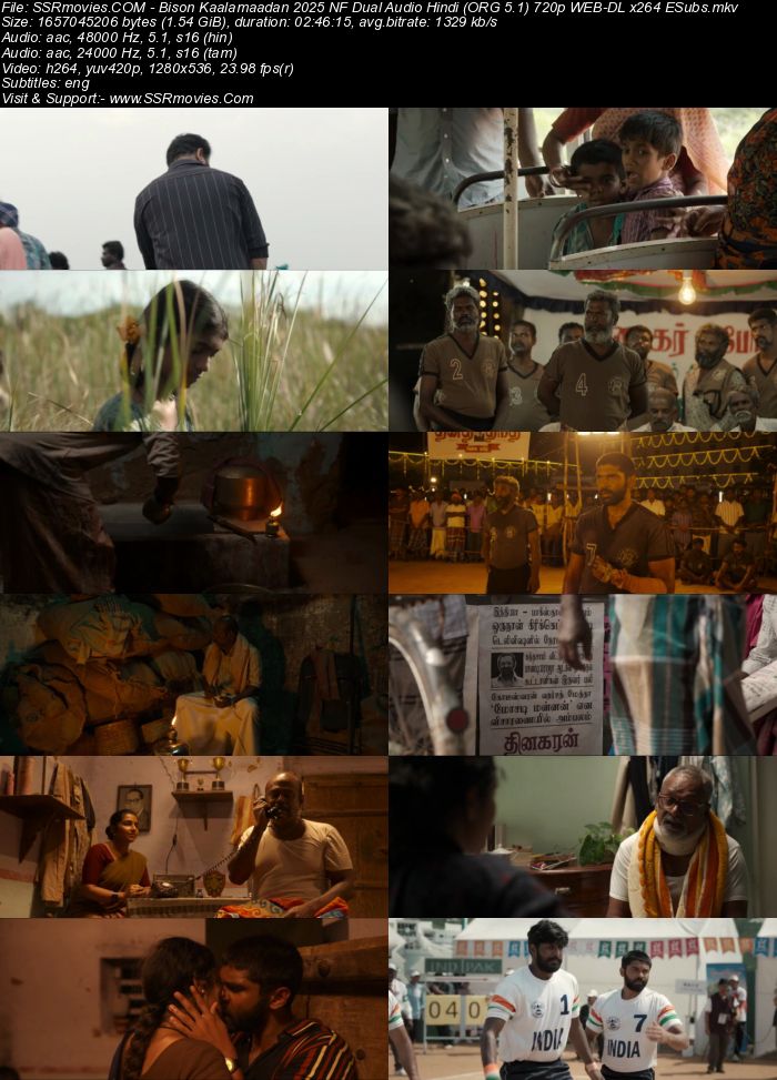 Bison: Kaalamaadan 2025 NF Dual Audio Hindi (ORG 5.1) 1080p 720p 480p WEB-DL x264 ESubs