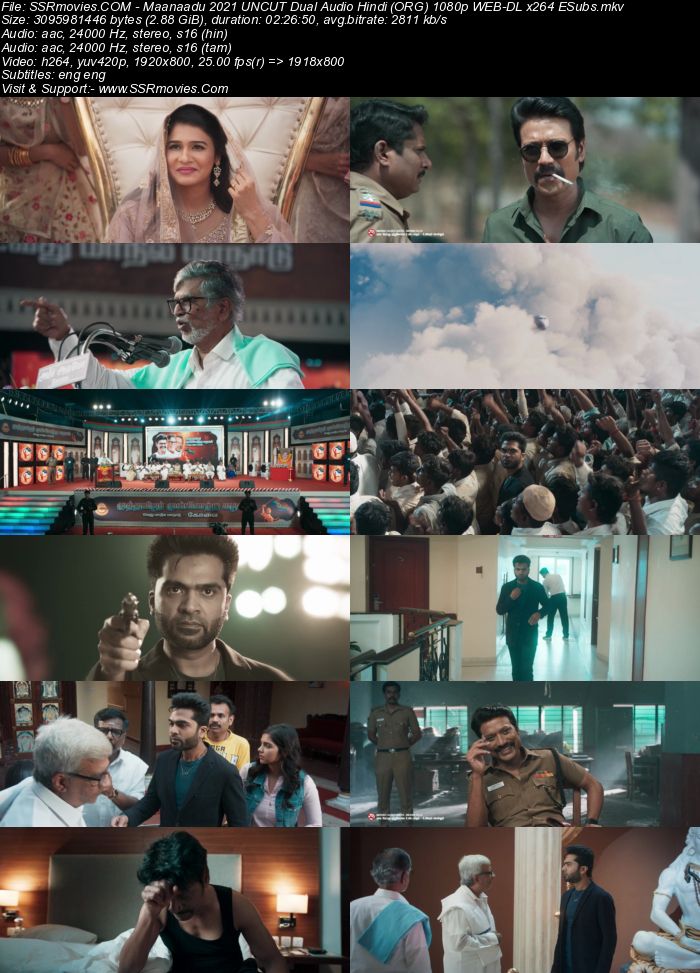 Maanaadu 2021 UNCUT Dual Audio Hindi (ORG) 1080p 720p 480p WEB-DL x264 ESubs
