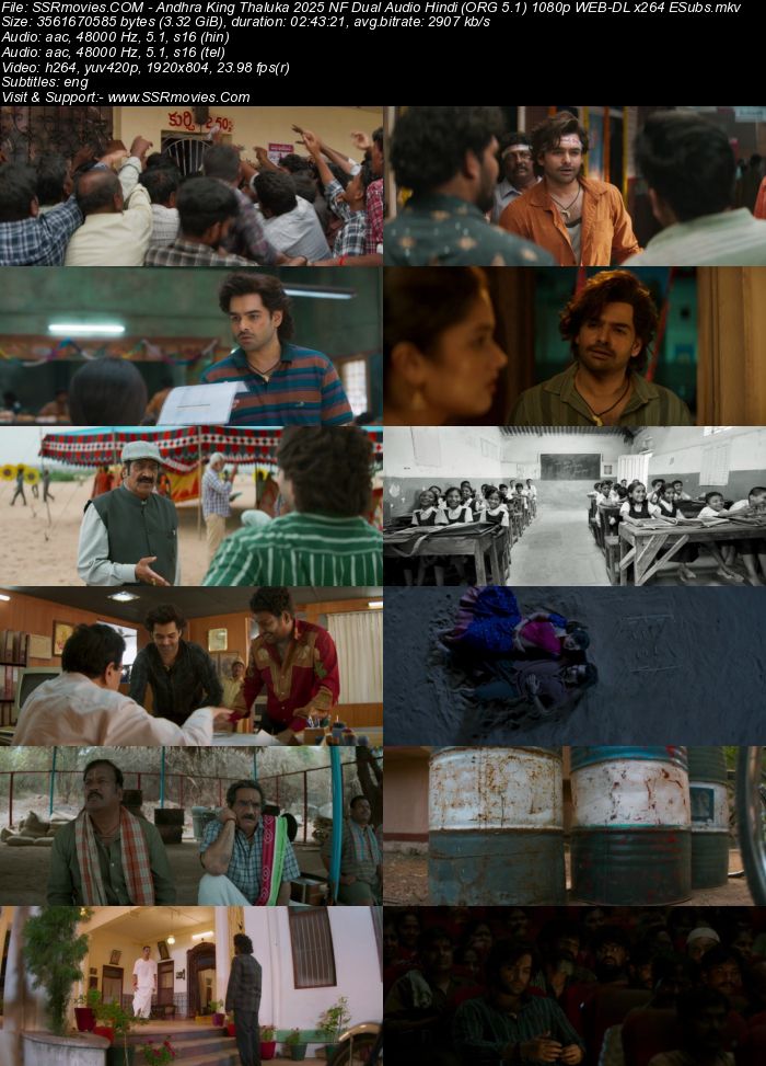 Andhra King Taluka 2025 NF Dual Audio Hindi (ORG 5.1) 1080p 720p 480p WEB-DL x264 ESubs Andhra King Taluka 2025 NF Dual Audio Hindi (ORG 5.1) 1080p 720p 480p WEB-DL x264 ESubs