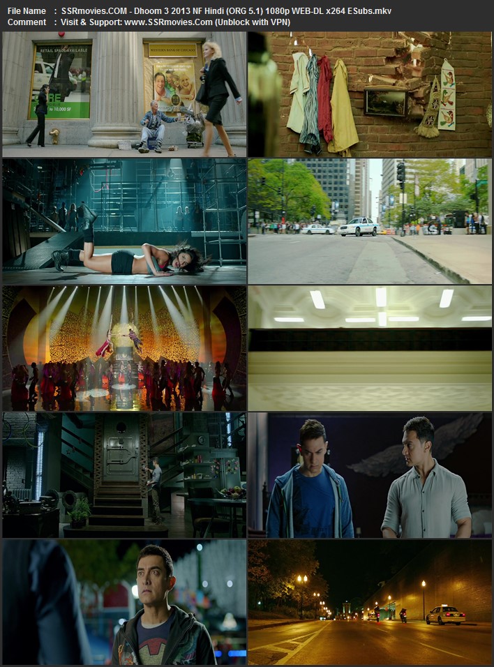 Dhoom 3 2013 Hindi (ORG 5.1) 1080p 720p 480p WEB-DL x264 ESubs Dhoom 3 2013 Hindi (ORG 5.1) 1080p 720p 480p WEB-DL x264 ESubs