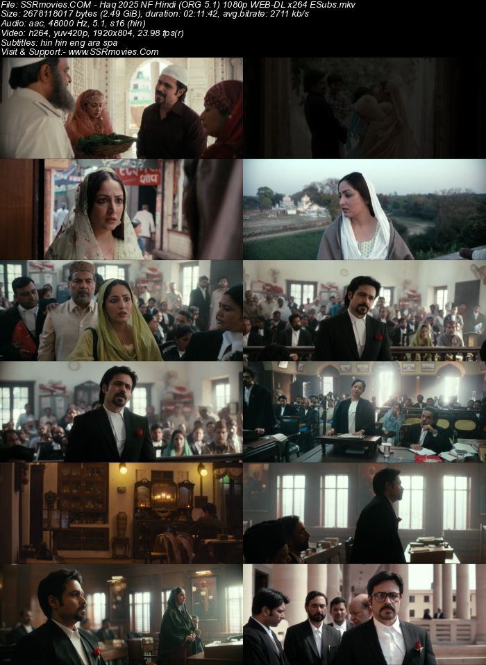Haq 2025 NF Hindi (ORG 5.1) 4K 1080p 720p 480p WEB-DL x264 ESubs Haq 2025 NF Hindi (ORG 5.1) 4K 1080p 720p 480p WEB-DL x264 ESubs
