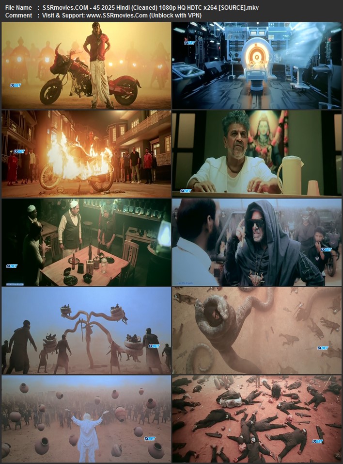 45 2025 Hindi (Cleaned) 1080p 720p 480p HQ HDTC x264 ESubs 45 2025 Hindi (Cleaned) 1080p 720p 480p HQ HDTC x264 ESubs