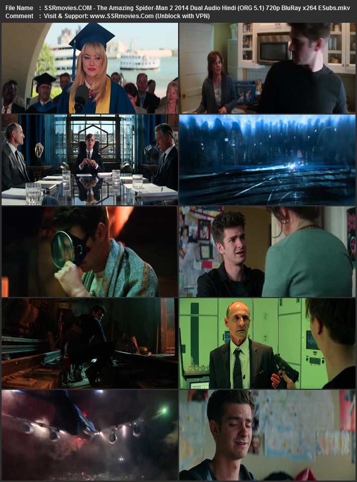 The Amazing Spider-Man 2 2014 Dual Audio Hindi (ORG 5.1) 1080p 720p 480p BluRay x264 ESubs The Amazing Spider-Man 2 2014 Dual Audio Hindi (ORG 5.1) 1080p 720p 480p BluRay x264 ESubs