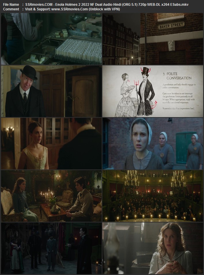 Enola Holmes 2 2022 Dual Audio Hindi (ORG 5.1) 1080p 720p 480p WEB-DL x264 ESubs