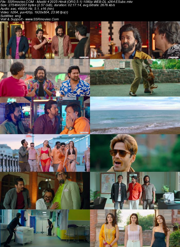 Masti 4 2025 Hindi (ORG 5.1) 4K 1080p 720p 480p WEB-DL x264 ESubs Masti 4 2025 Hindi (ORG 5.1) 4K 1080p 720p 480p WEB-DL x264 ESubs