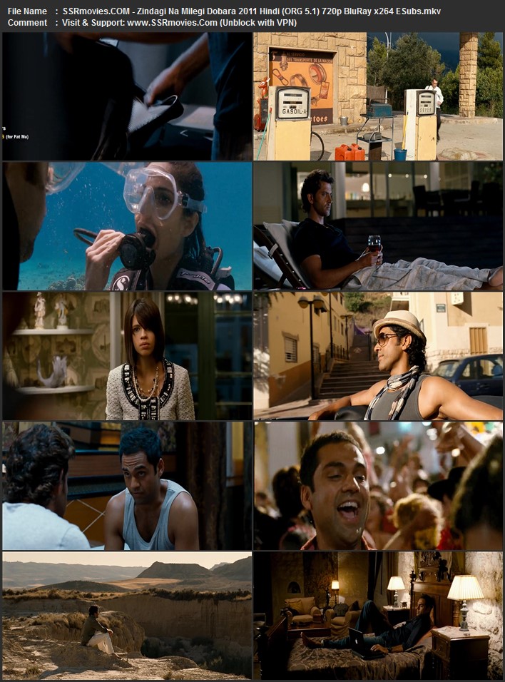 Zindagi Na Milegi Dobara 2011 Hindi (ORG 5.1) 1080p 720p 480p BluRay x264 ESubs