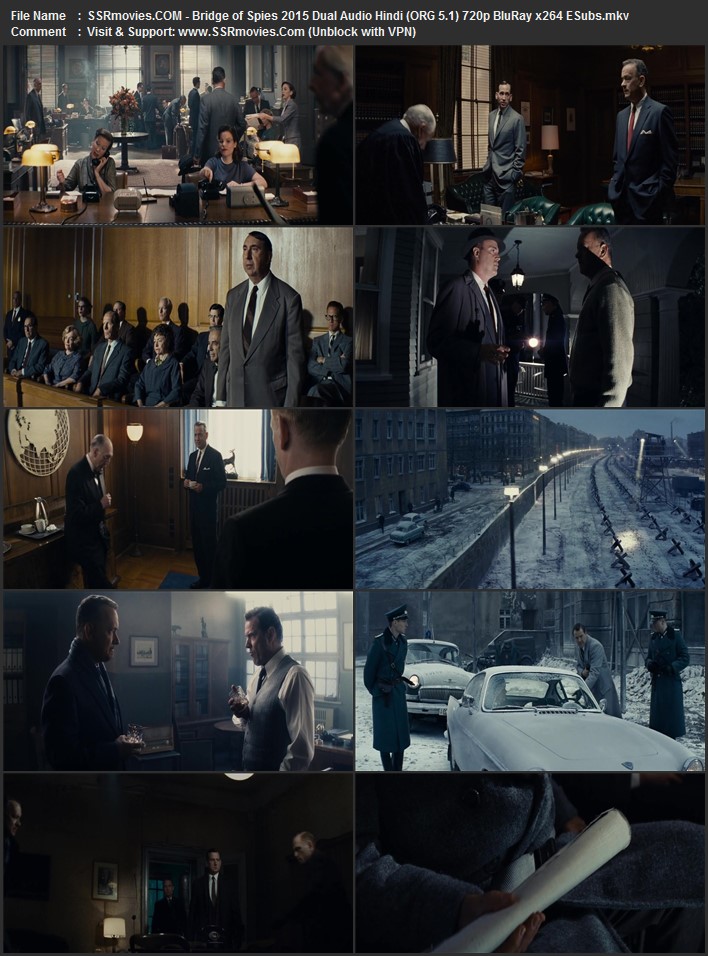 Bridge of Spies 2015 Dual Audio Hindi (ORG 5.1) 1080p 720p 480p BluRay x264 ESubs Bridge of Spies 2015 Dual Audio Hindi (ORG 5.1) 1080p 720p 480p BluRay x264 ESubs