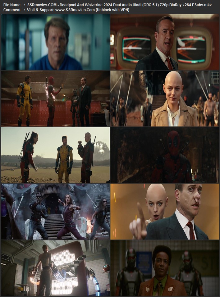 Deadpool & Wolverine 2024 Dual Audio Hindi (ORG 5.1) 1080p 720p 480p BluRay x264 ESubs