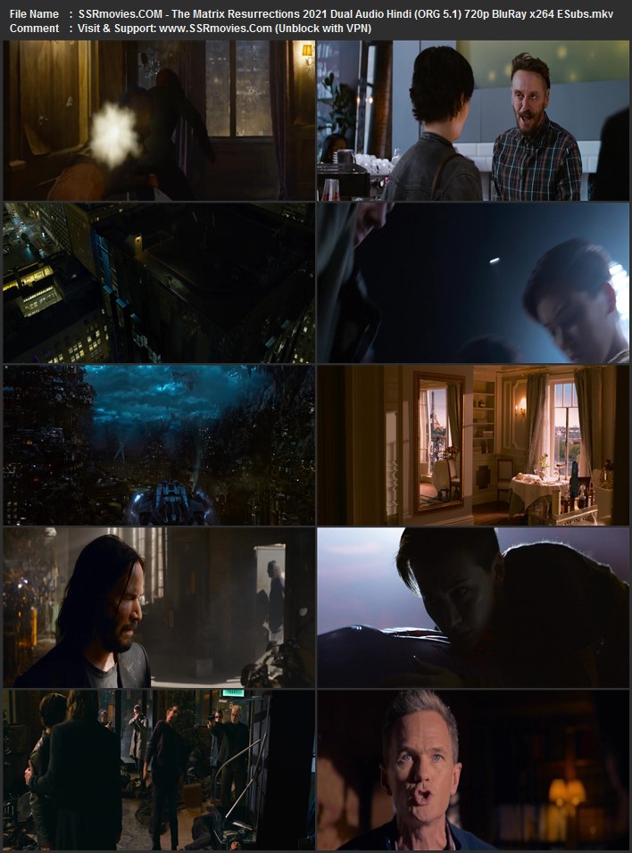 The Matrix Resurrections 2021 Dual Audio Hindi (ORG 5.1) 1080p 720p 480p BluRay x264 ESubs