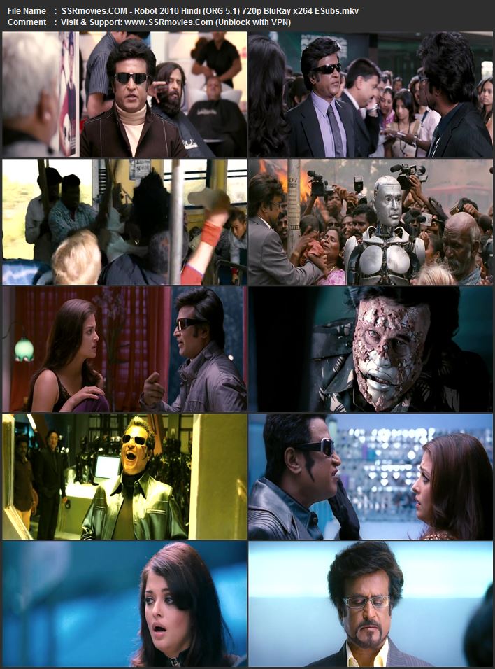 Enthiran 2010 Hindi (ORG 5.1) 1080p 720p 480p BluRay x264 ESubs Enthiran 2010 Hindi (ORG 5.1) 1080p 720p 480p BluRay x264 ESubs