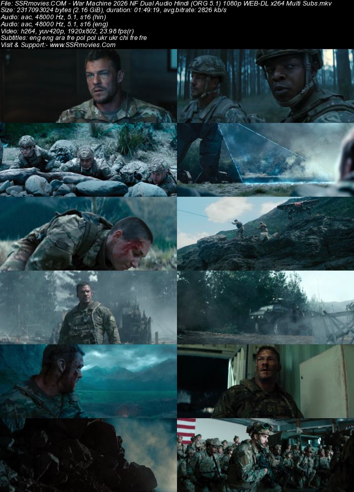 War Machine 2026 NF Dual Audio Hindi (ORG 5.1) 1080p 720p 480p WEB-DL x264 ESubs War Machine 2026 NF Dual Audio Hindi (ORG 5.1) 1080p 720p 480p WEB-DL x264 ESubs