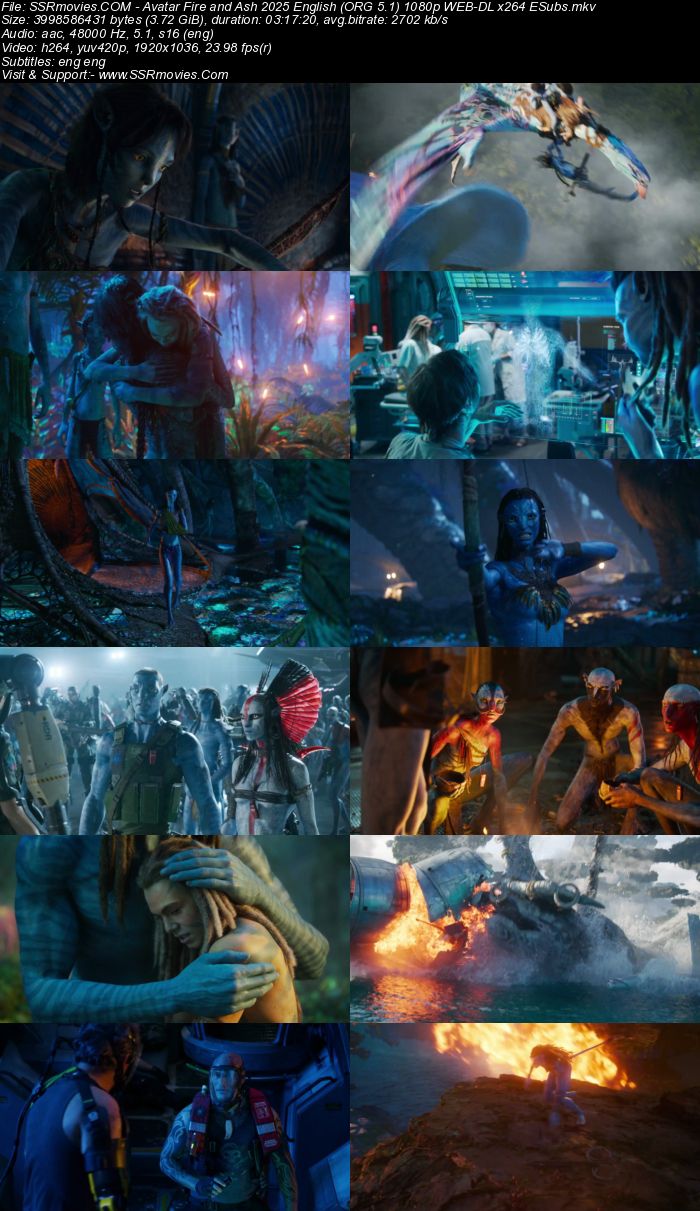 Avatar: Fire and Ash 2025 English (ORG 5.1) 1080p 720p 480p WEB-DL x264 ESubs Avatar: Fire and Ash 2025 English (ORG 5.1) 1080p 720p 480p WEB-DL x264 ESubs