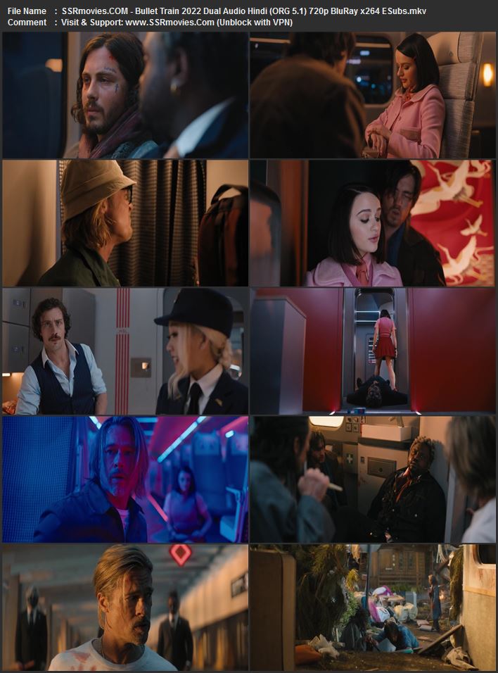 Bullet Train 2022 Dual Audio Hindi (ORG 5.1) 1080p 720p 480p BluRay x264 ESubs