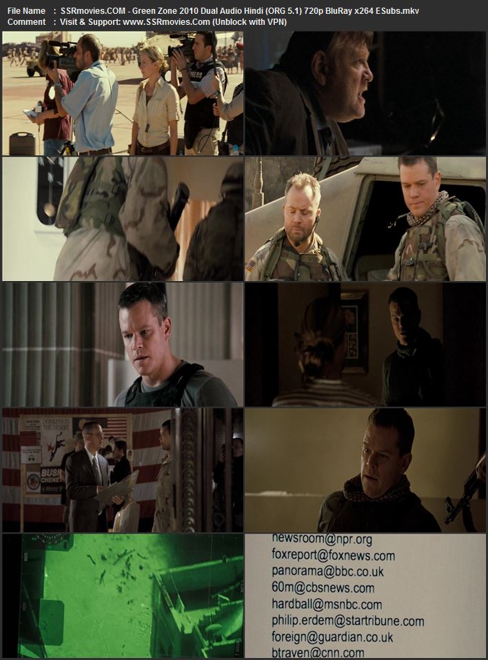 Green Zone 2010 Dual Audio Hindi (ORG 5.1) 1080p 720p 480p BluRay x264 ESubs