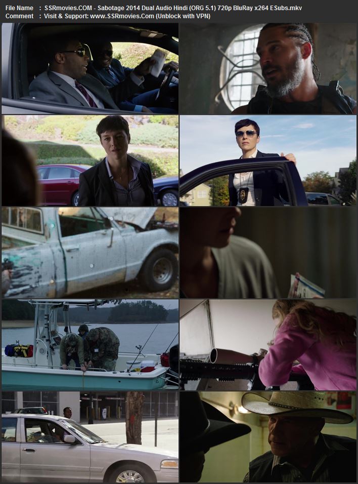 Sabotage 2014 Dual Audio Hindi (ORG 5.1) 1080p 720p 480p BluRay x264 ESubs