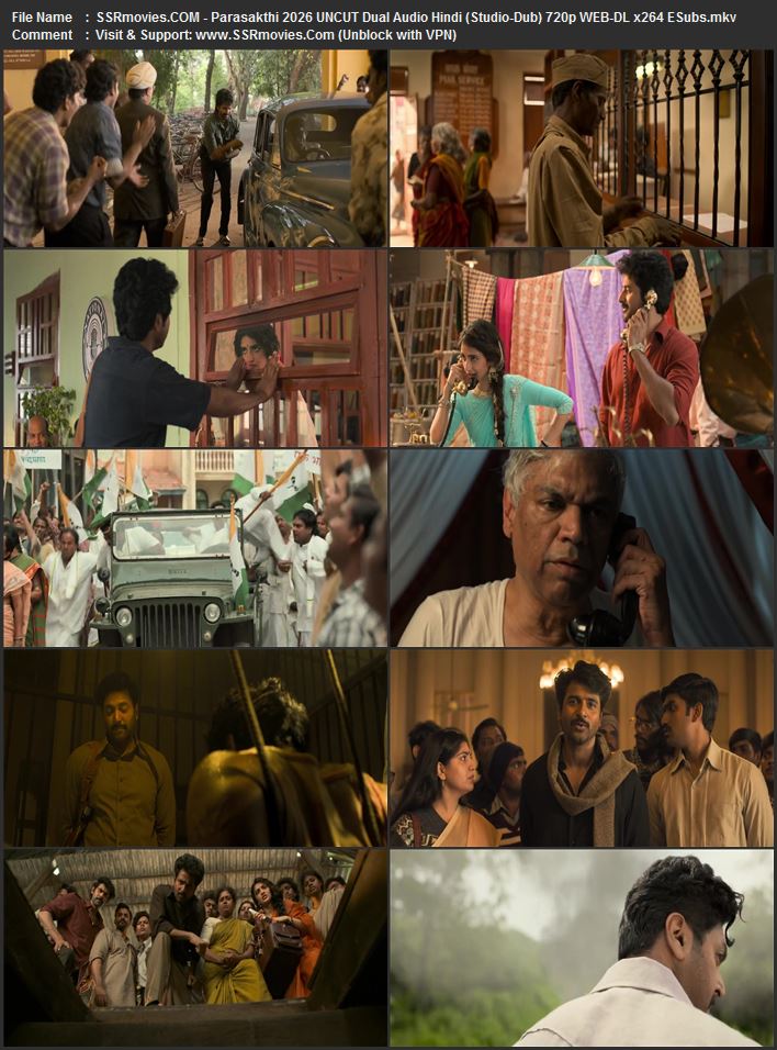 Parasakthi 2026 Dual Audio Hindi (Studio-Dub) 1080p 720p 480p WEB-DL x264 ESubs Parasakthi 2026 Dual Audio Hindi (Studio-Dub) 1080p 720p 480p WEB-DL x264 ESubs