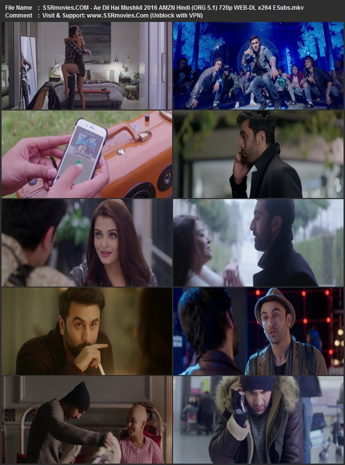 Ae Dil Hai Mushkil 2016 Hindi (ORG 5.1) 1080p 720p 480p WEB-DL x264 ESubs Ae Dil Hai Mushkil 2016 Hindi (ORG 5.1) 1080p 720p 480p WEB-DL x264 ESubs