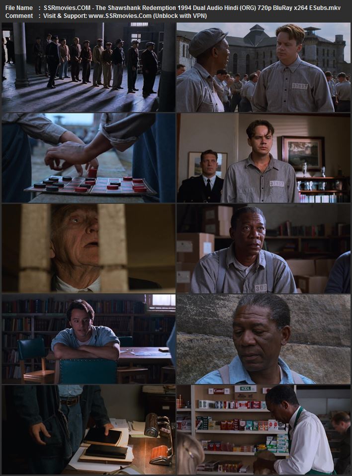 The Shawshank Redemption 1994 Dual Audio Hindi (ORG) 1080p 720p 480p BluRay x264 ESubs The Shawshank Redemption 1994 Dual Audio Hindi (ORG) 1080p 720p 480p BluRay x264 ESubs