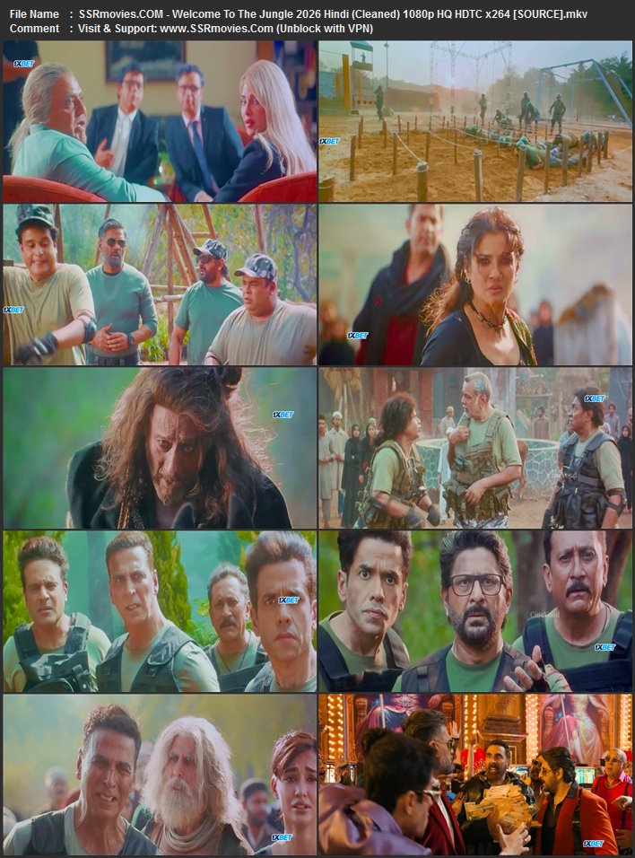 Welcome to the Jungle 2026 Hindi (Cleaned) 1080p 720p 480p HQ HDTC x264 ESubs Welcome to the Jungle 2026 Hindi (Cleaned) 1080p 720p 480p HQ HDTC x264 ESubs