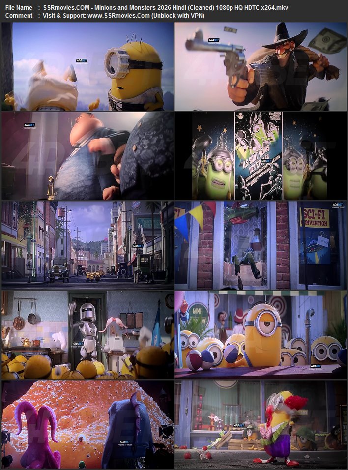 Minions & Monsters 2026 Hindi (Cleaned) 1080p 720p 480p HQ HDTC x264 ESubs Minions & Monsters 2026 Hindi (Cleaned) 1080p 720p 480p HQ HDTC x264 ESubs