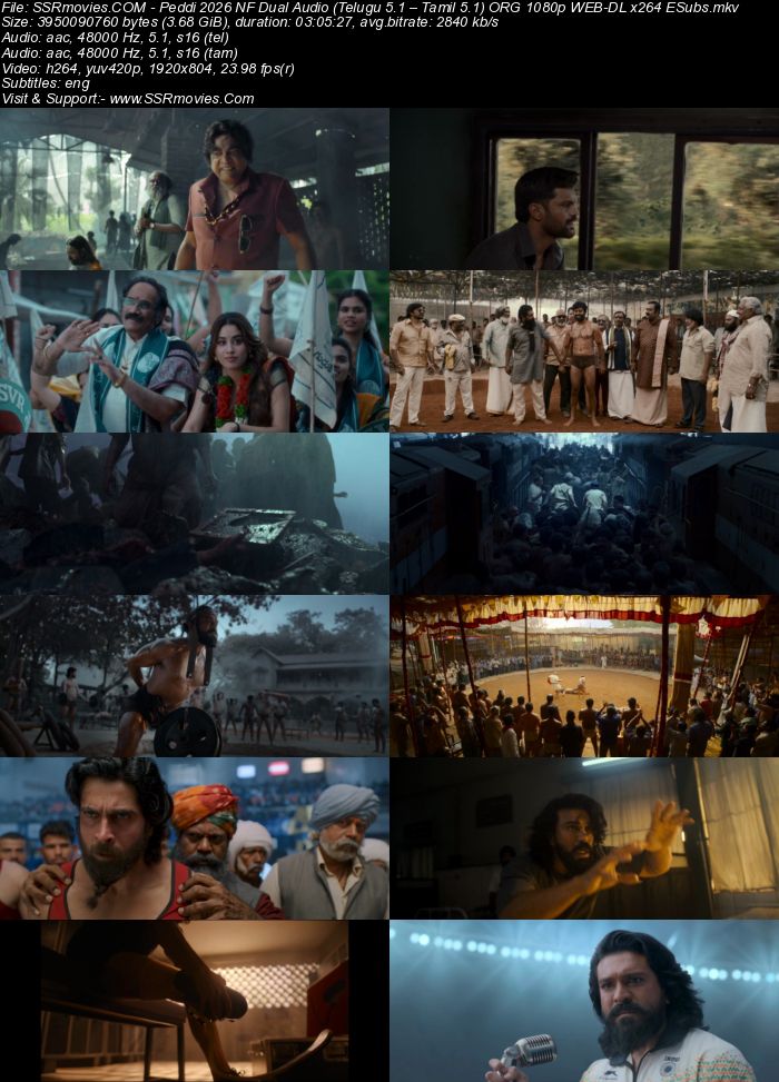 Peddi 2026 Dual Audio (Telugu 5.1 – Tamil 5.1) ORG 1080p 720p 480p WEB-DL x264 ESubs Peddi 2026 Dual Audio (Telugu 5.1 – Tamil 5.1) ORG 1080p 720p 480p WEB-DL x264 ESubs