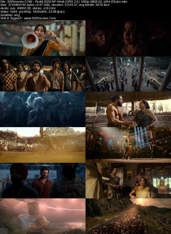 Peddi 2026 NF Hindi (ORG 2.0) 4K 1080p 720p 480p WEB-DL x264 ESubs Peddi 2026 NF Hindi (ORG 2.0) 4K 1080p 720p 480p WEB-DL x264 ESubs
